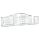 Arched Gabion Baskets 2 pcs 200x50x40/60 cm Galvanised Iron - Side View