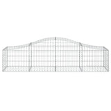 Arched Gabion Baskets 2 pcs 200x50x40/60 cm Galvanised Iron - Top-Down View