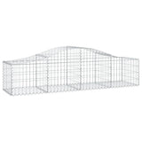 Arched Gabion Baskets 3 pcs 200x50x40/60 cm Galvanised Iron - Side View