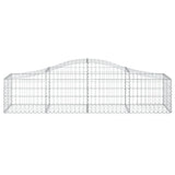 Arched Gabion Baskets 4 pcs 200x50x40/60 cm Galvanised Iron - Top-Down View