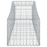 Arched Gabion Baskets 4 pcs 200x50x40/60 cm Galvanised Iron - 45-Degree Angle