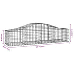 Arched Gabion Baskets 4 pcs 200x50x40/60 cm Galvanised Iron