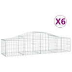 Arched Gabion Baskets 6 pcs 200x50x40/60 cm Galvanised Iron