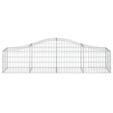 Arched Gabion Baskets 7 pcs 200x50x40/60 cm Galvanised Iron - Top-Down View