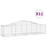 Arched Gabion Baskets 11 pcs 200x50x40/60 cm Galvanised Iron - Front View