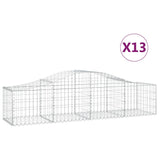 Arched Gabion Baskets 13 pcs 200x50x40/60 cm Galvanised Iron - Front View
