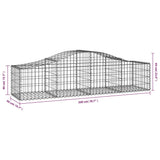 Arched Gabion Baskets 13 pcs 200x50x40/60 cm Galvanised Iron - Rear View