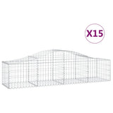 Arched Gabion Baskets 15 pcs 200x50x40/60 cm Galvanised Iron