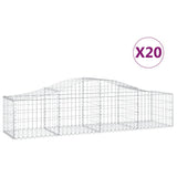 Arched Gabion Baskets 20 pcs 200x50x40/60 cm Galvanised Iron - Front View