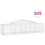 Arched Gabion Baskets 25 pcs 200x50x40/60 cm Galvanised Iron