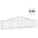 Arched Gabion Baskets 30 pcs 200x50x40/60 cm Galvanised Iron - Front View