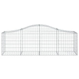 Arched Gabion Baskets 2 pcs 200x50x60/80 cm Galvanised Iron - Top-Down View