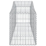 Arched Gabion Baskets 4 pcs 200x50x60/80 cm Galvanised Iron - 45-Degree Angle