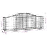Arched Gabion Baskets 4 pcs 200x50x60/80 cm Galvanised Iron