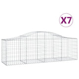 Arched Gabion Baskets 7 pcs 200x50x60/80 cm Galvanised Iron - Front View