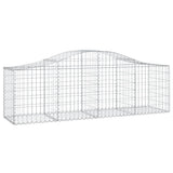 Arched Gabion Baskets 7 pcs 200x50x60/80 cm Galvanised Iron - Side View