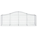 Arched Gabion Baskets 8 pcs 200x50x60/80 cm Galvanised Iron - Top-Down View