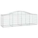 Arched Gabion Baskets 9 pcs 200x50x60/80 cm Galvanised Iron - Side View