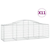 Arched Gabion Baskets 11 pcs 200x50x60/80 cm Galvanised Iron - Front View