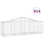 Arched Gabion Baskets 14 pcs 200x50x60/80 cm Galvanised Iron