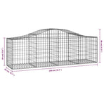 Arched Gabion Baskets 14 pcs 200x50x60/80 cm Galvanised Iron