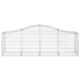 Arched Gabion Baskets 15 pcs 200x50x60/80 cm Galvanised Iron - Top-Down View