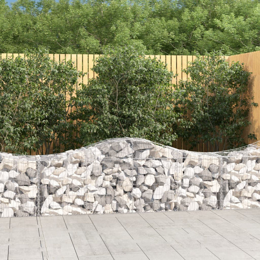 Arched Gabion Baskets 15 pcs 200x50x60/80 cm Galvanised Iron