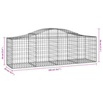 Arched Gabion Baskets 18 pcs 200x50x60/80 cm Galvanised Iron