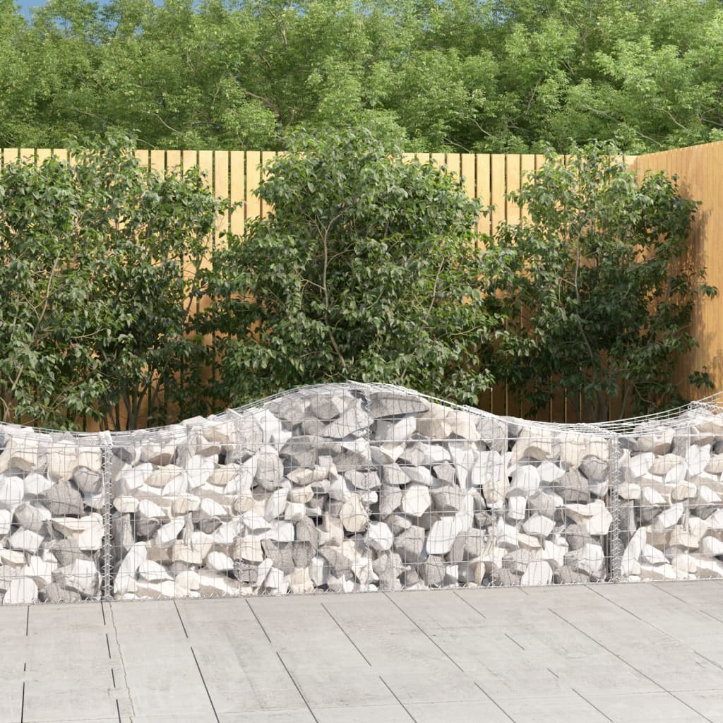 Arched Gabion Baskets 40 pcs 200x50x60/80 cm Galvanised Iron