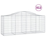 Arched Gabion Baskets 12 pcs 200x50x80/100 cm Galvanised Iron