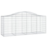 Arched Gabion Baskets 13 pcs 200x50x80/100 cm Galvanised Iron - Side View