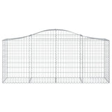 Arched Gabion Baskets 14 pcs 200x50x80/100 cm Galvanised Iron - Top-Down View
