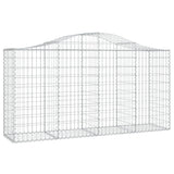 Arched Gabion Baskets 4 pcs 200x50x100/120 cm Galvanised Iron - Side View