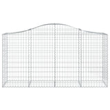 Arched Gabion Baskets 5 pcs 200x50x100/120 cm Galvanised Iron - Top-Down View