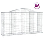 Arched Gabion Baskets 6 pcs 200x50x100/120 cm Galvanised Iron