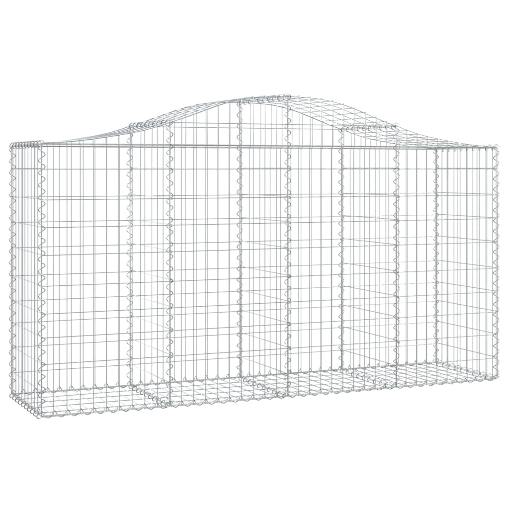 Arched Gabion Baskets 9 pcs 200x50x100/120 cm Galvanised Iron