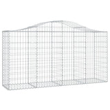 Arched Gabion Baskets 11 pcs 200x50x100/120 cm Galvanised Iron - Side View