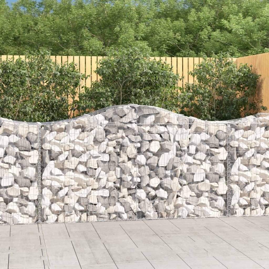 Arched Gabion Baskets 18 pcs 200x50x100/120 cm Galvanised Iron