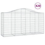 Arched Gabion Baskets 20 pcs 200x50x100/120 cm Galvanised Iron