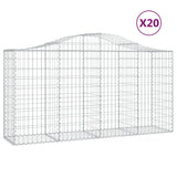 Arched Gabion Baskets 20 pcs 200x50x100/120 cm Galvanised Iron - Front View
