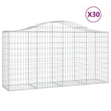 Arched Gabion Baskets 30 pcs 200x50x100/120 cm Galvanised Iron