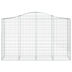 Arched Gabion Baskets 4 pcs 200x50x120/140 cm Galvanised Iron