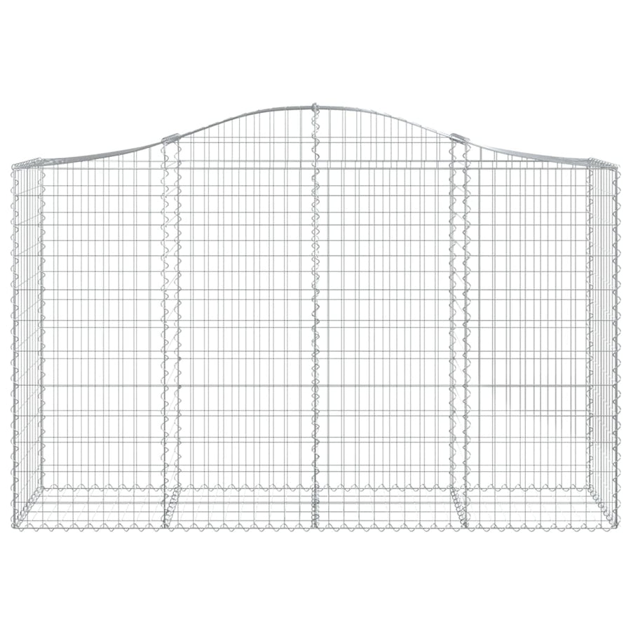 Arched Gabion Baskets 4 pcs 200x50x120/140 cm Galvanised Iron