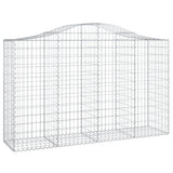 Arched Gabion Baskets 8 pcs 200x50x120/140 cm Galvanised Iron - Side View