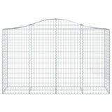 Arched Gabion Baskets 8 pcs 200x50x120/140 cm Galvanised Iron