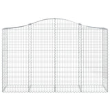 Arched Gabion Baskets 9 pcs 200x50x120/140 cm Galvanised Iron - Top-Down View