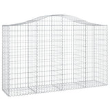 Arched Gabion Baskets 12 pcs 200x50x120/140 cm Galvanised Iron - Side View