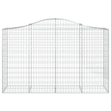 Arched Gabion Baskets 12 pcs 200x50x120/140 cm Galvanised Iron - Top-Down View
