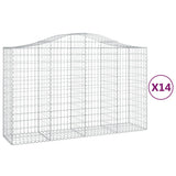 Arched Gabion Baskets 14 pcs 200x50x120/140 cm Galvanised Iron