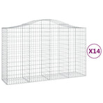Arched Gabion Baskets 14 pcs 200x50x120/140 cm Galvanised Iron